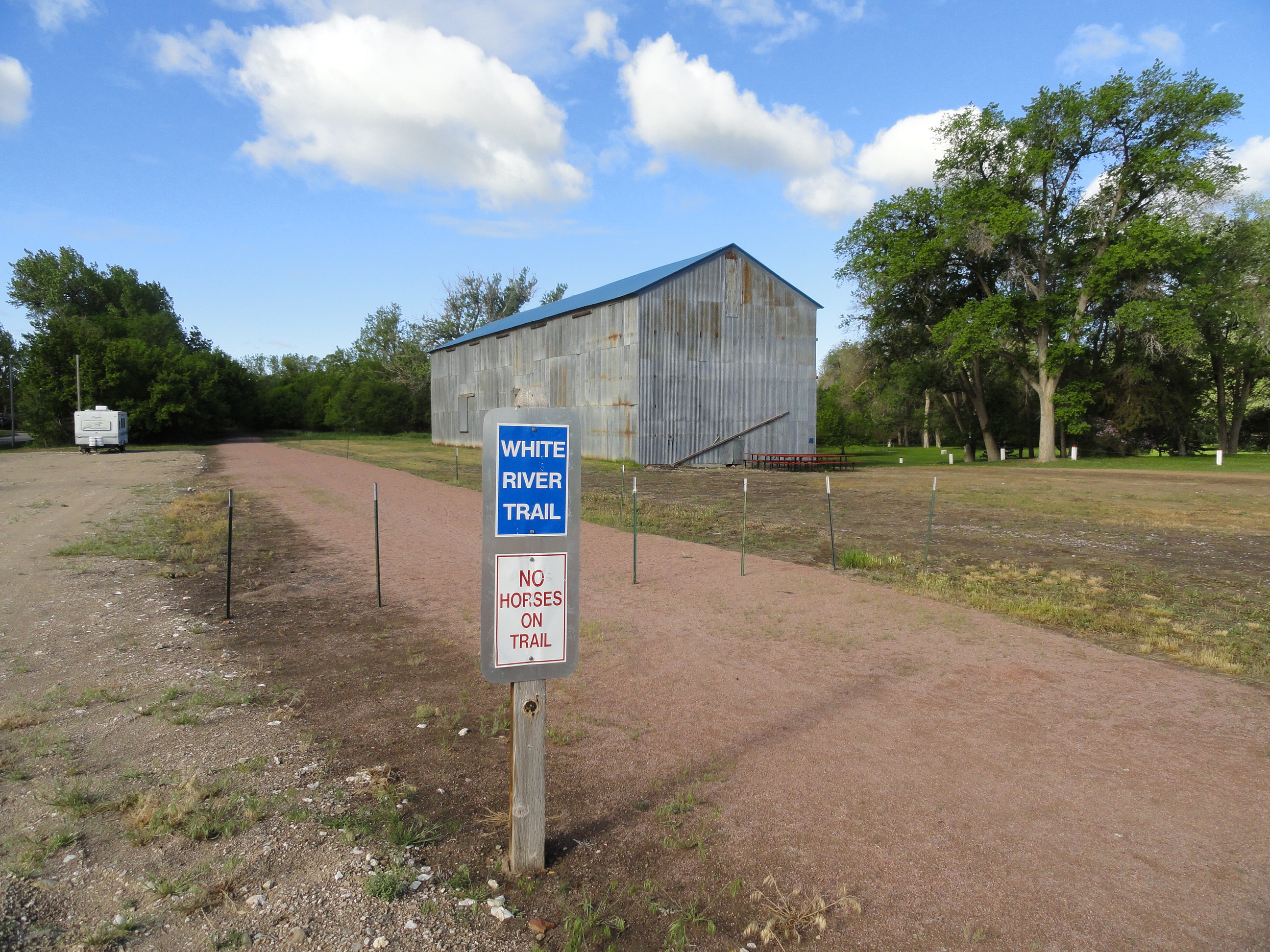 The eastern terminus of the White River Trail